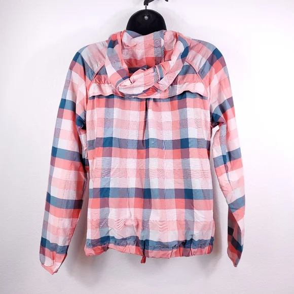 Columbia Sportswear Pink/Blue Plaid Windbreaker Jacket - Picture 7 of 9